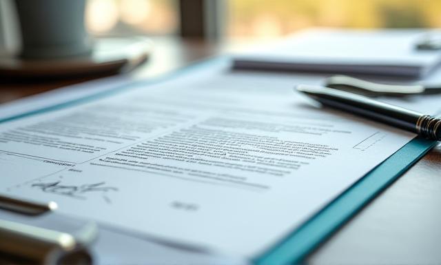 Abstract legal documents and logistics paperwork representing formal agreements