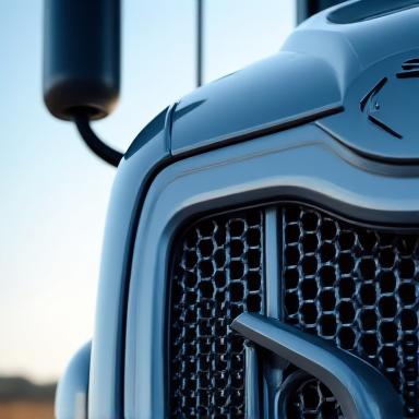 Close up of a modern logistics truck reflecting the high standards of T. K. DISTRIBUTION, INC.