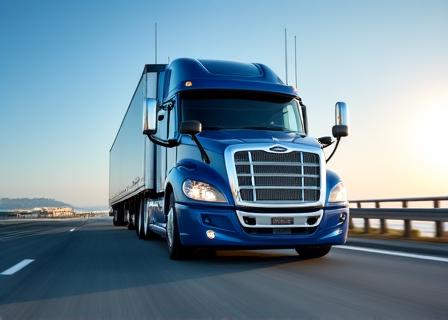 Semi-truck moving freight