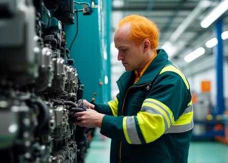 Truck undergoing maintenance check