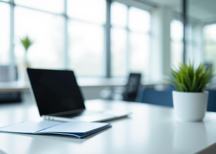 Modern professional administrative office reflecting data security and order